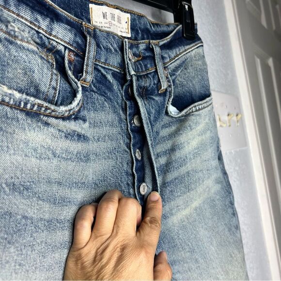 We The Free High-Rise Hidden Button Fly Ankle Crop Raw Hem Women’s Jeans Sz 27 - Picture 10 of 13